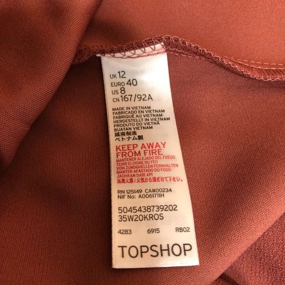TOPSHOP Women’s Cross Front Skater Dress Rose Brown NWOT. Sleeveless Size 8 - Picture 17 of 17